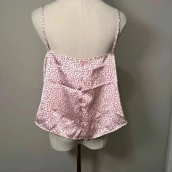 Vintage coquette polka dot satin slip tank  top XL - Picture 3 of 4